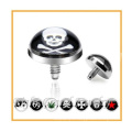 316L acero inoxidable quirúrgico Glitter Body Piercing Dermal Anchor Top